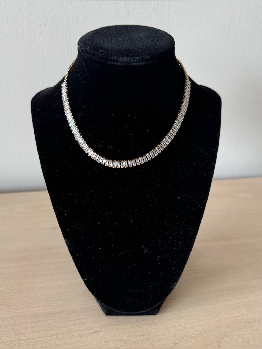 New York & Co. - Gold-Tone and Clear Crystal Tennis Collar Necklace